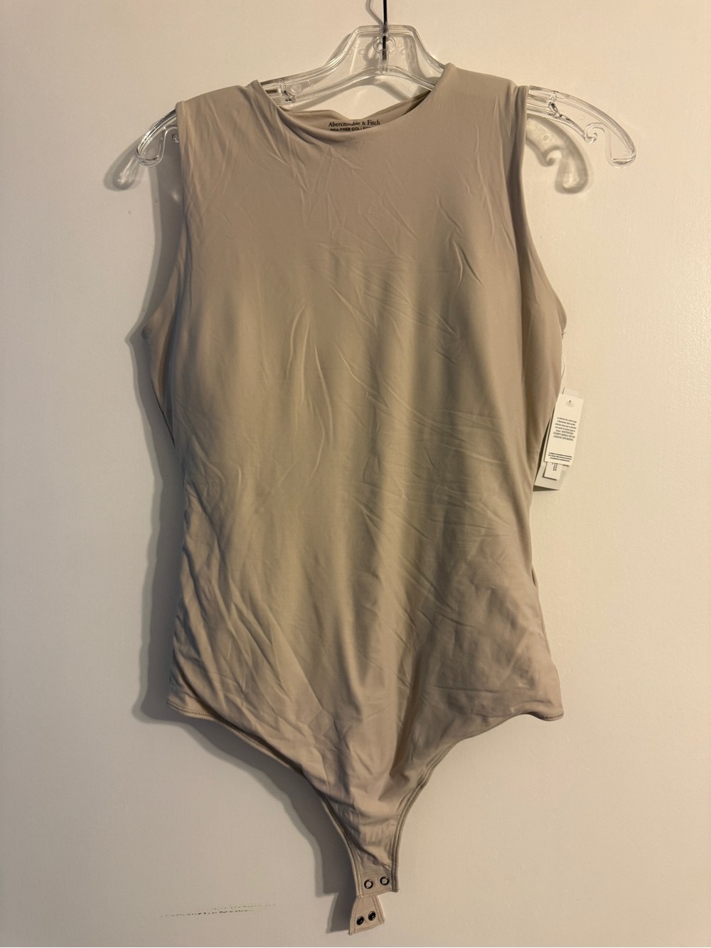 Abercrombie Bra-Free Collection Sleeveless Beige Bodysuit - Size M
